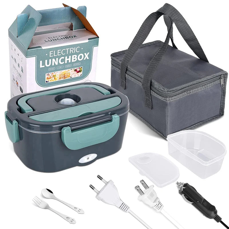 Boîte Repas Électrique 2-en-1 – Chauffe-Repas Portable Étanche 1.5/2/2.5L avec Contenant Inox