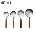 Tasses et Cuillères Doseuses en Inox avec Manche en Bois – Set de Mesure pour Pâtisserie, Café et Cocktails