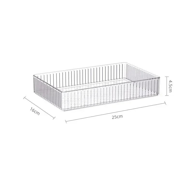Boîte de Rangement Transparente en Plastique – Organisateur de Bureau, Bijoux et Maquillage
