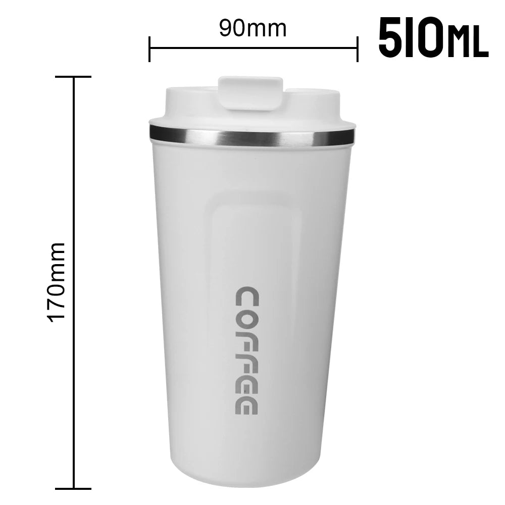 Mug Thermos Isotherme 380/510ml – Tasse de Voyage en Acier Inoxydable