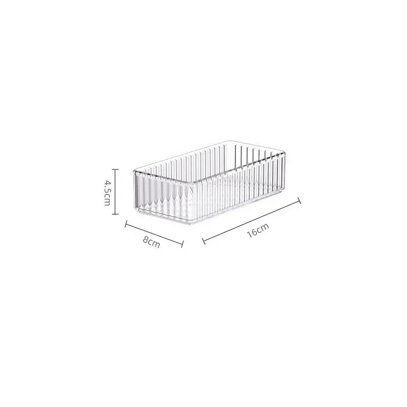 Boîte de Rangement Transparente en Plastique – Organisateur de Bureau, Bijoux et Maquillage