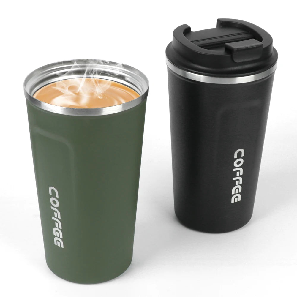 Mug Thermos Isotherme 380/510ml – Tasse de Voyage en Acier Inoxydable