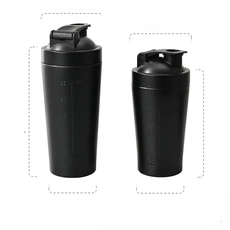 Shaker Protéiné 500/750ml en Acier Inoxydable – Bouteille Sport Étanche avec Graduation