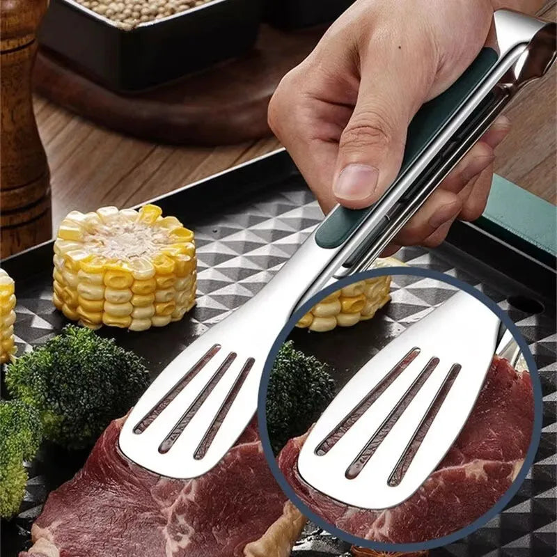 Pince de cuisine en inox antidérapante — BBQ, salade & buffet