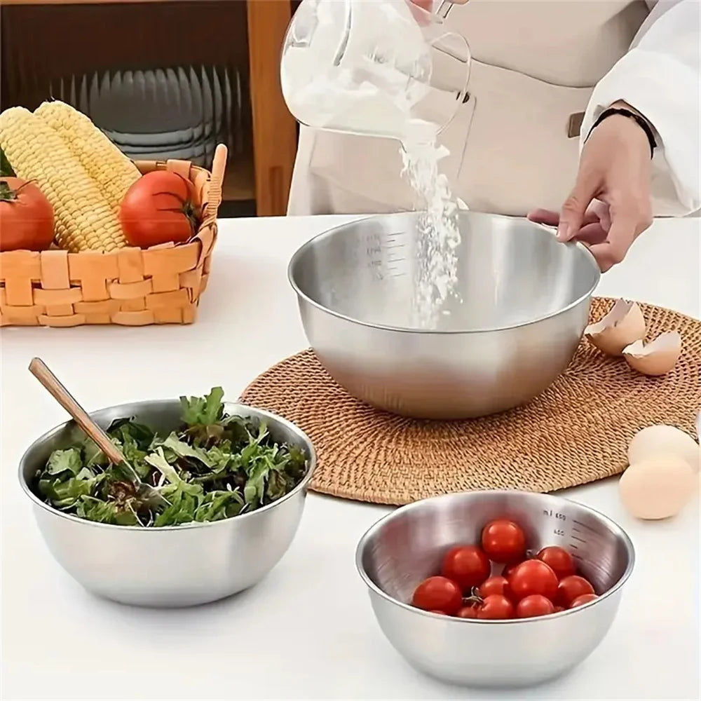 Set de Bols en Inox avec Balance – 1 à 3 Pièces, Grande Capacité | BestConfort