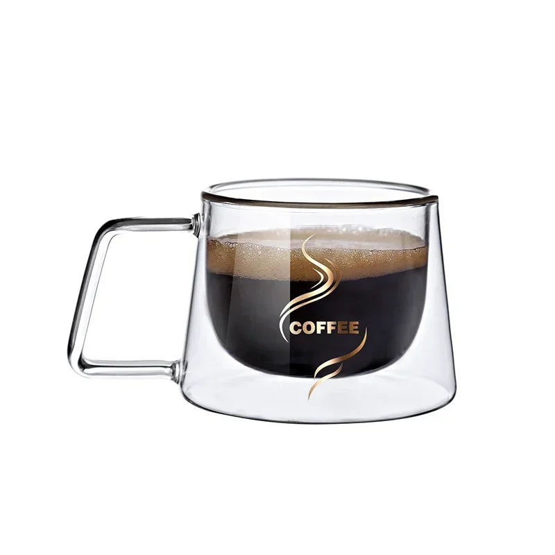 Tasse Espresso Double Paroi 200ml en Verre Borosilicate – Mug Café Transparent