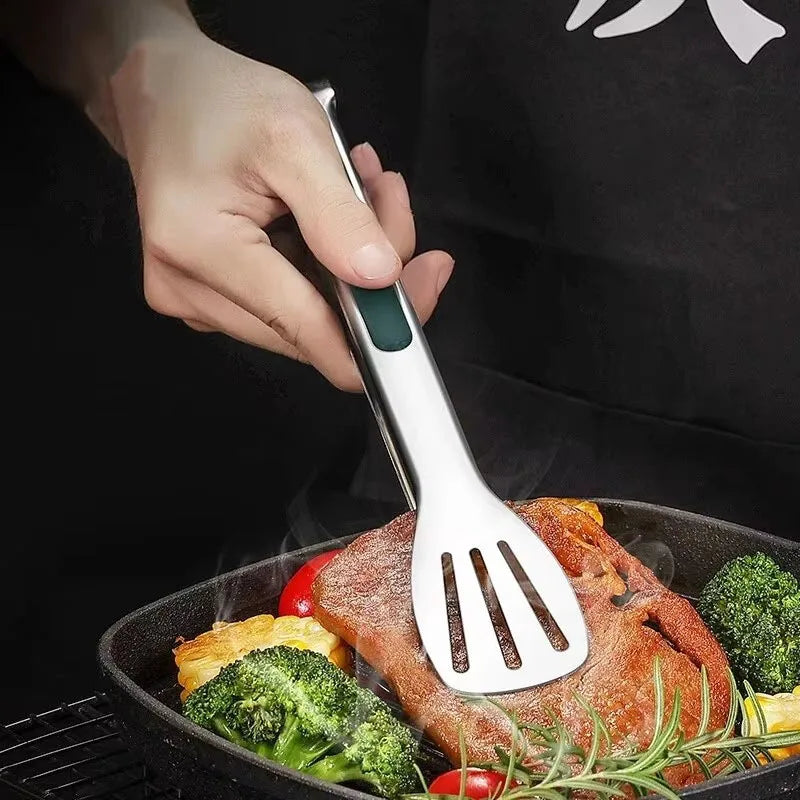Pince de cuisine en inox antidérapante — BBQ, salade & buffet