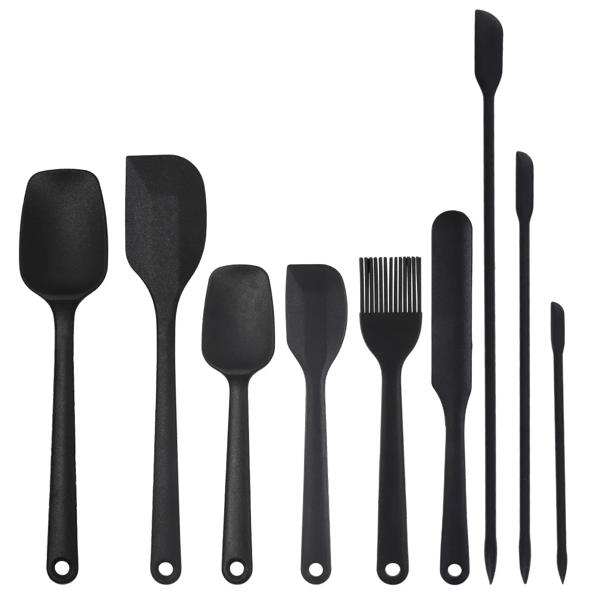 Ensemble d'Ustensiles de Cuisine en Silicone 6 ou 9 Pièces – Grattoir, Pinceau, Résistant à la Chaleur, Alimentaire
