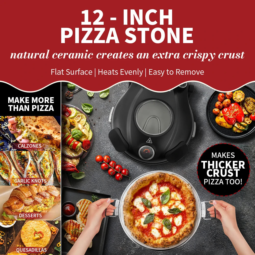Four à Pizza Électrique Klaif 420°C – Pierre Céramique 12 Pouces, 1200W | BestConfort
