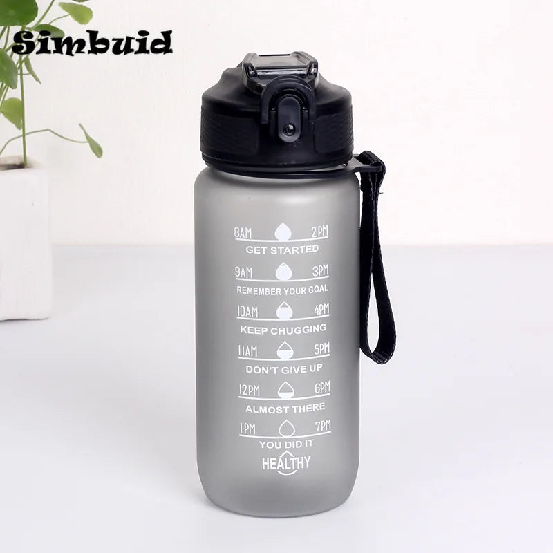 Gourde Sport avec Graduation Horaire – 600ml / 750ml / 1000ml, Paille & Couleurs Dégradées