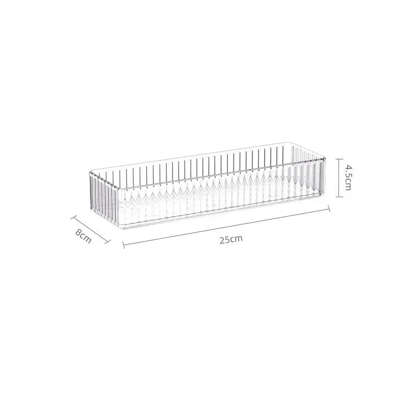 Boîte de Rangement Transparente en Plastique – Organisateur de Bureau, Bijoux et Maquillage