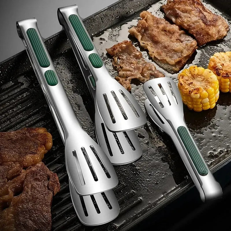 Pince de cuisine en inox antidérapante — BBQ, salade & buffet