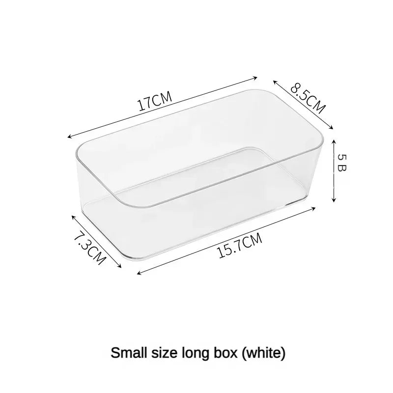 Boîte de Rangement Transparente en Plastique – Organisateur de Bureau, Bijoux et Maquillage