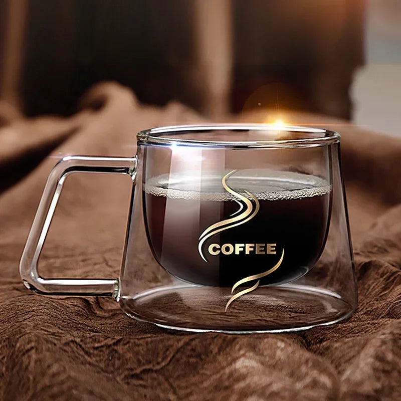 Tasse Espresso Double Paroi 200ml en Verre Borosilicate – Mug Café Transparent