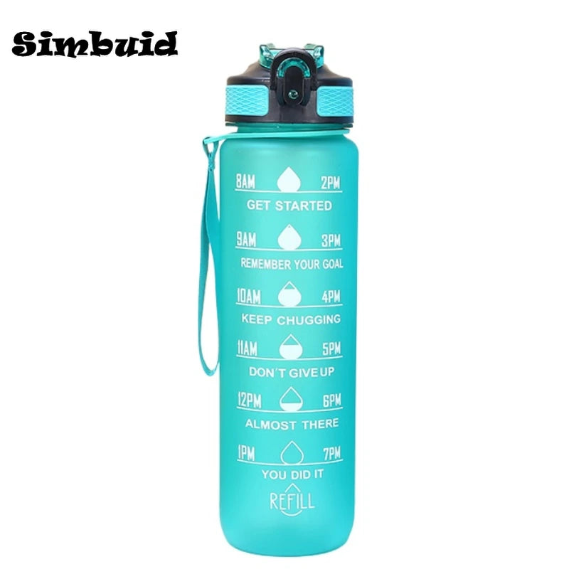 Gourde Sport avec Graduation Horaire – 600ml / 750ml / 1000ml, Paille & Couleurs Dégradées