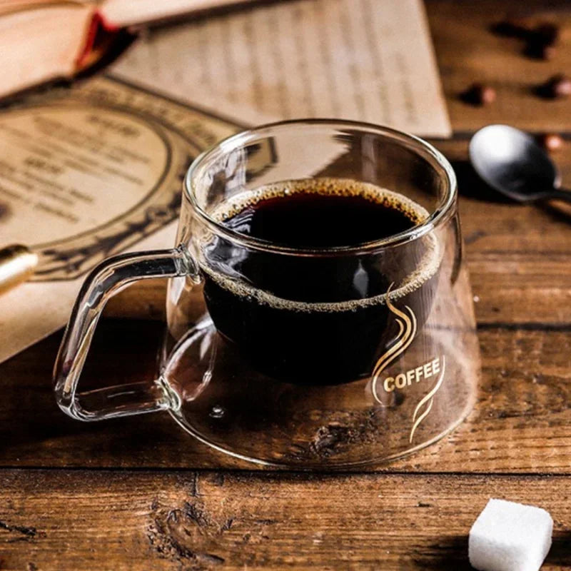 Tasse Espresso Double Paroi 200ml en Verre Borosilicate – Mug Café Transparent