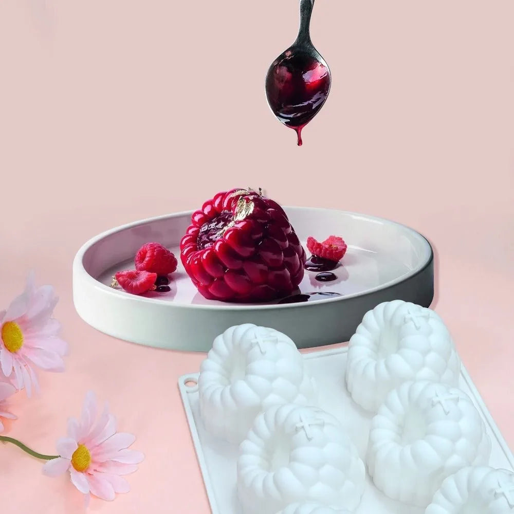 Moule Silicone Framboise — 6 Cavités, Sans BPA, Résistant à la Chaleur