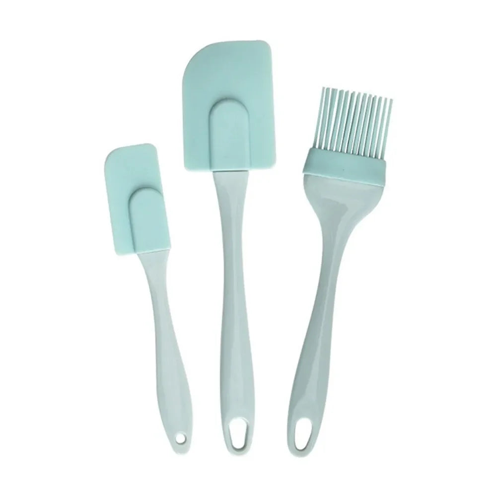 Lot de 3 Spatules à Crème, Beurre et Huile en Silicone – Outils de Pâtisserie Antiadhésifs pour Gâteaux et Pain