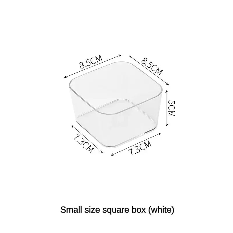 Boîte de Rangement Transparente en Plastique – Organisateur de Bureau, Bijoux et Maquillage