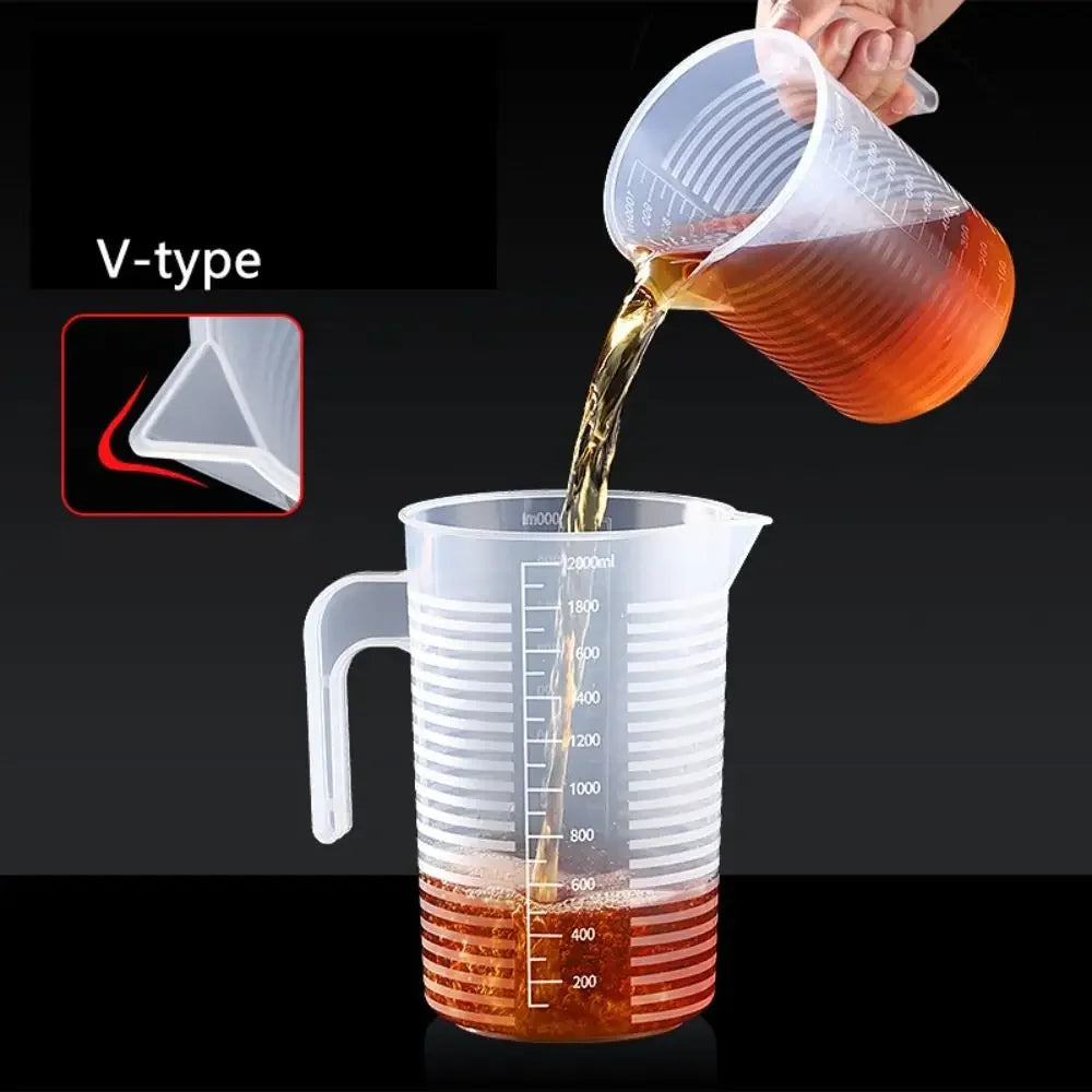 Verre Doseur Plastique Alimentaire avec Graduation – 100ml à 5000ml, Transparent, Cuisine & Laboratoire