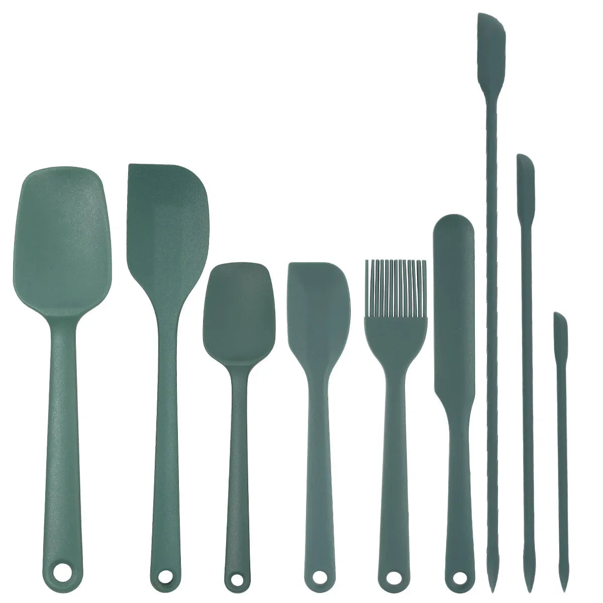 Ensemble d'Ustensiles de Cuisine en Silicone 6 ou 9 Pièces – Grattoir, Pinceau, Résistant à la Chaleur, Alimentaire