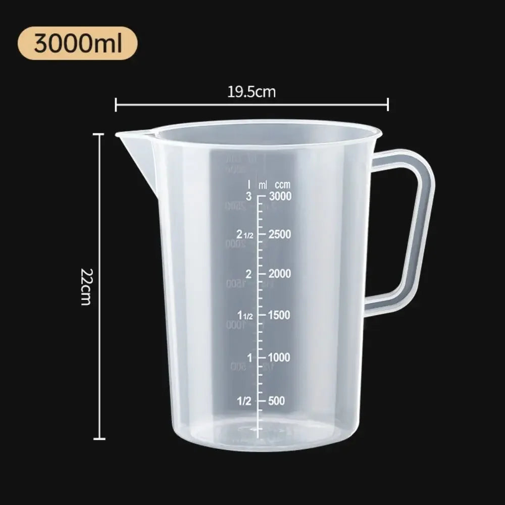 Verre Doseur Plastique Alimentaire avec Graduation – 100ml à 5000ml, Transparent, Cuisine & Laboratoire
