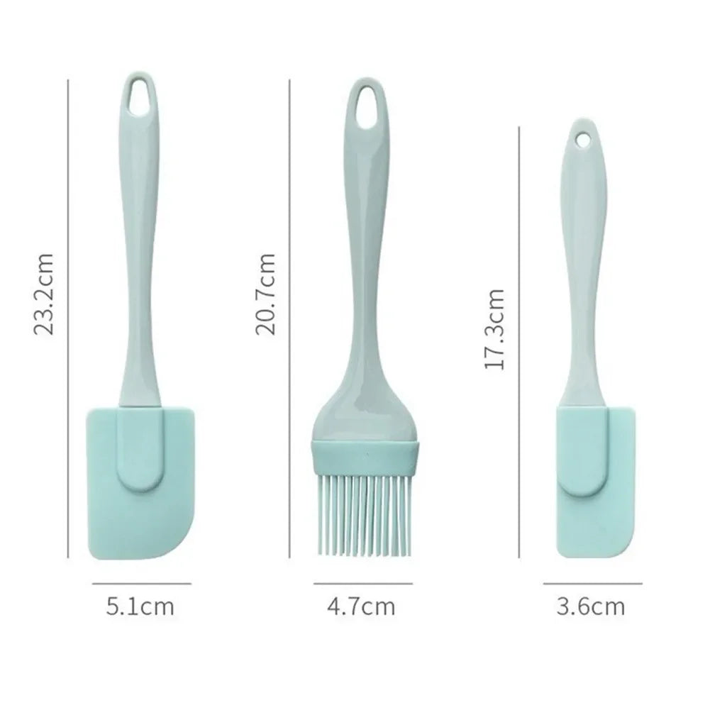 Lot de 3 Spatules à Crème, Beurre et Huile en Silicone – Outils de Pâtisserie Antiadhésifs pour Gâteaux et Pain