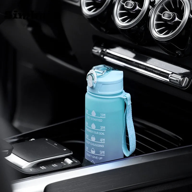 Gourde Sport avec Graduation Horaire – 600ml / 750ml / 1000ml, Paille & Couleurs Dégradées