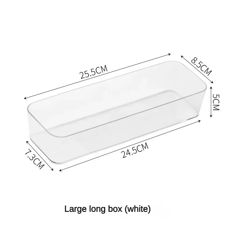 Boîte de Rangement Transparente en Plastique – Organisateur de Bureau, Bijoux et Maquillage