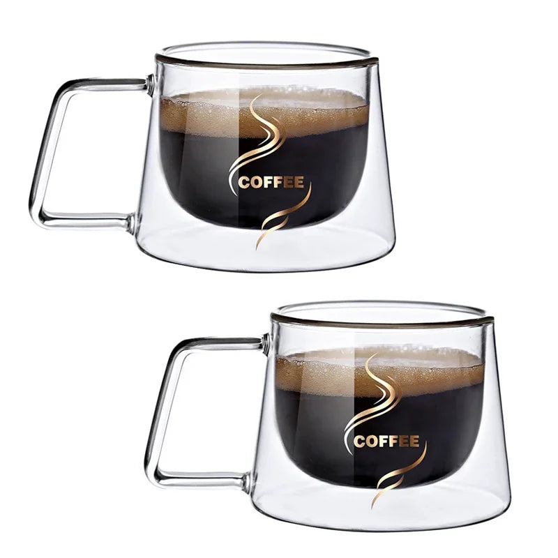 Tasse Espresso Double Paroi 200ml en Verre Borosilicate – Mug Café Transparent