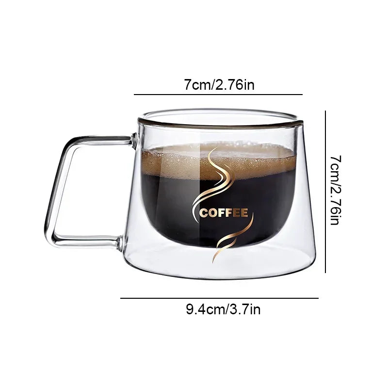 Tasse Espresso Double Paroi 200ml en Verre Borosilicate – Mug Café Transparent