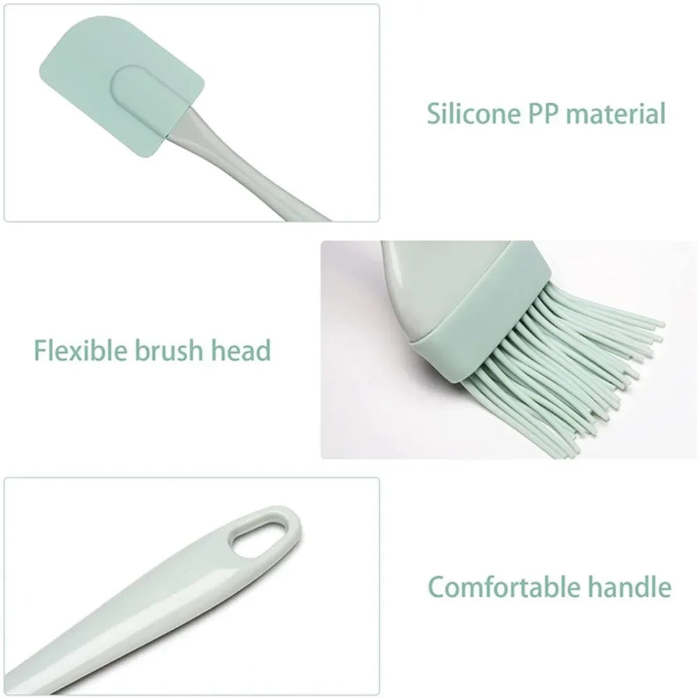 Lot de 3 Spatules à Crème, Beurre et Huile en Silicone – Outils de Pâtisserie Antiadhésifs pour Gâteaux et Pain