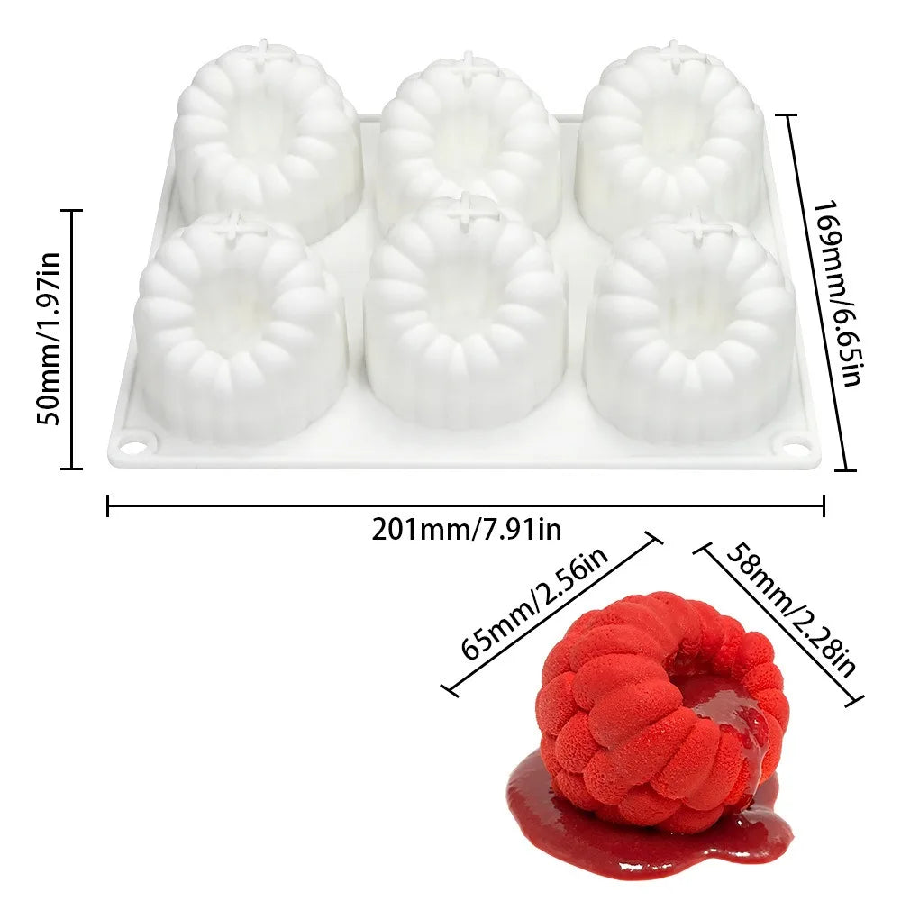 Moule Silicone Framboise — 6 Cavités, Sans BPA, Résistant à la Chaleur