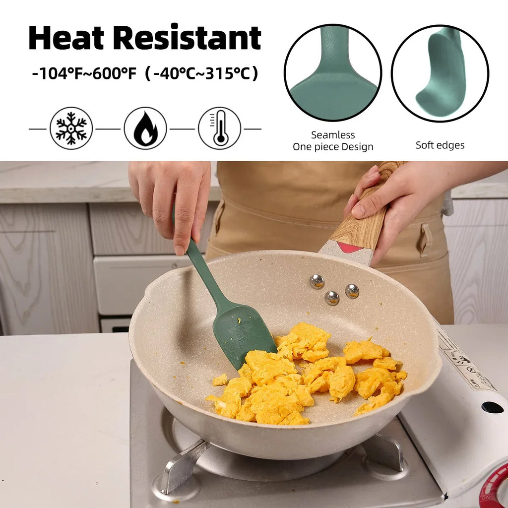 Ensemble d'Ustensiles de Cuisine en Silicone 6 ou 9 Pièces – Grattoir, Pinceau, Résistant à la Chaleur, Alimentaire