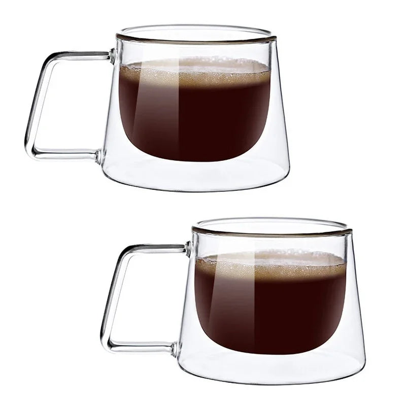 Tasse Espresso Double Paroi 200ml en Verre Borosilicate – Mug Café Transparent