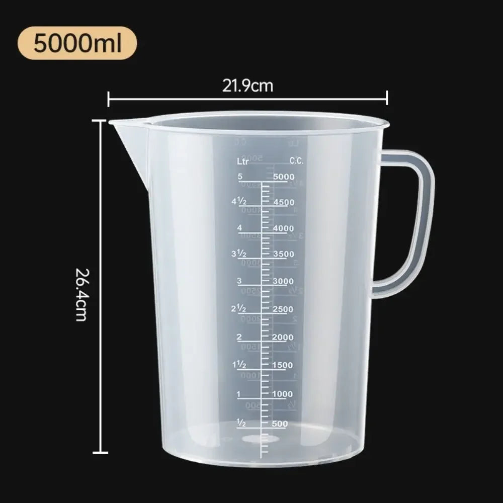 Verre Doseur Plastique Alimentaire avec Graduation – 100ml à 5000ml, Transparent, Cuisine & Laboratoire