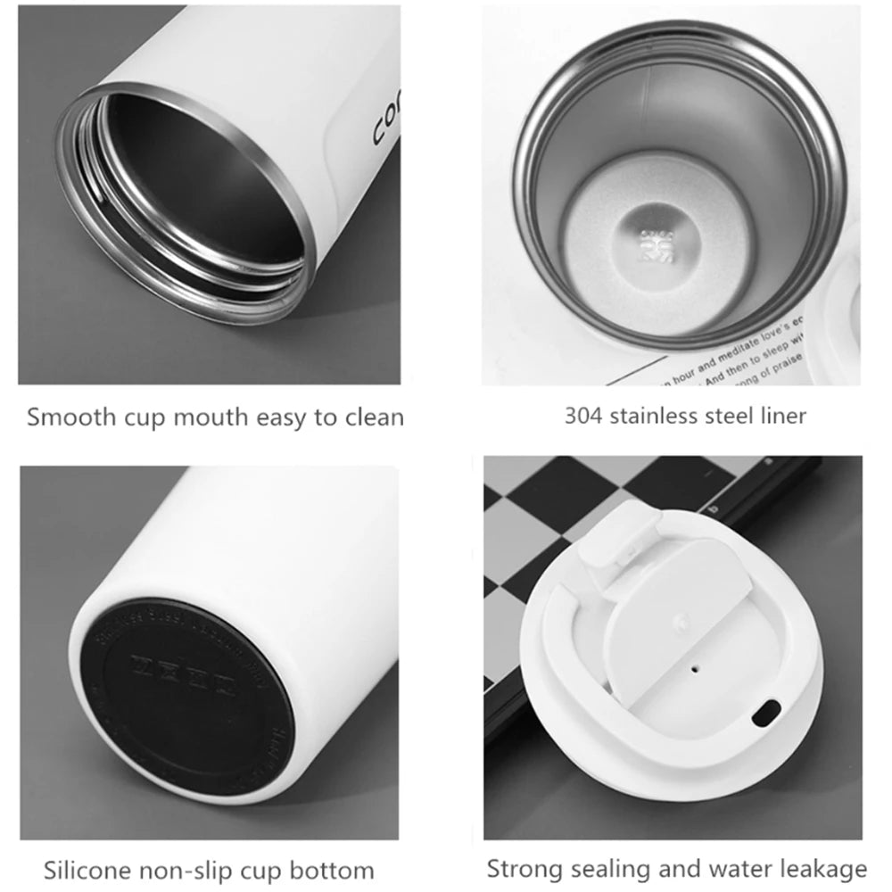 Mug Thermos Isotherme 380/510ml – Tasse de Voyage en Acier Inoxydable
